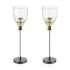 1-Light Pendant Light, 2 Pack, Kitchen Island Lights with Clear Glass Shade & Hanging Cord, Black and Gold Finish, Adjustable Height, Pendant Lightin