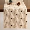 13x108 Inch Soft Plush Faux Fur Jacquard Beige Christmas Tree Table Runner, Seasonal Autumn Kitchen Dining Table Decoration for Home Party Decor ZR00