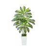Artificial Dracaena Tree 5 ft, Fake Palm Tropical Plants with White Tall Planter, Faux Floor Silk Plant in Pot, Large Trees for Home Office Living Ro