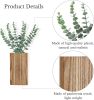 2 Pack Wood Wall Planter Vase with Artificial Eucalyptus Farmhouse Wall Hanging Decor Pocket Planter for Indoor Fake Plants Greenery Flowers, livingr