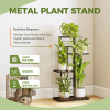 Plant Stand Indoor Outdoor Metal 4 Tier 5 Potted Multiple Flower Pot Holder Shelf Planter Display Shelving Unit for Patio Garden Corner Balcony Livin