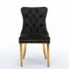Furniture, Collection Modern, High-end Tufted Solid Wood Contemporary Velvet Upholstered Dining Chair with Golden Stainless Steel Plating Legs,Nailhe