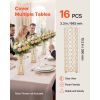 16 PCS Crystal Wedding Flower Vase, 10.24 in Tall Flower Table Centerpieces, Crystal Cylinder Banquet Vases Easy Installation, Versatile Arrangement