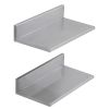 8.6" x 16" Stainless Steel Shelf, Wall Mounted Floating Shelving with Backsplash, 44 lbs Load Capacity Commercial Shelves, Heavy Duty Storage Rack fo