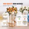 4PCS Gold Metal Column Wedding Flower Stand, 31.5inch High With Metal Laminate, Vase Geometric Centerpiece Stands, Cylindrical Floral Display Rack fo