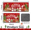 Merry Christmas Kitchen Rugs and Mats Set of 2, Winter Xmas Holiday Home Kitchen Decor Floor Mats, Washable Non-Slip Sink Carpet (Christmas Family 17
