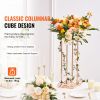 4PCS Gold Metal Column Wedding Flower Stand, 31.5inch High With Metal Laminate, Vase Geometric Centerpiece Stands, Cylindrical Floral Display Rack fo