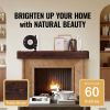 Fireplace Mantel, 60" x 8" x 6", 50 lbs Weight Capacity, Natural Wood Mantel for Over Fireplace, Wall Mounted Floating Farmhouse Shelf, Handcrafted F