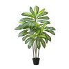 Artificial Dracaena Tree 5 ft, Fake Palm Tropical Plants with White Tall Planter, Faux Floor Silk Plant in Pot, Large Trees for Home Office Living Ro