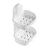 Soap Holder for Shower, Double Layer with Suction Cup, Wall Mounted NO-Drilling, Strong Suction Bar Soap Sponge Holder, Self Draining Soap Saver