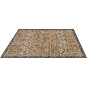 Area Rug, 7.5 x 9.5 ft Large Washable Rug, Non-Slip and Tear-Resistant Soft Carpet, Pet & Child Friendly Vintage Area Rugs, Indoor Mat for Bedroom, L