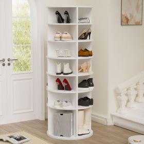 Rotating Shoe Rack Tower, 7-Tier Spinning Shoe Rack, Free Standing 360° Revolving Shoe Organizer, High Bottom Design Shoe Tower Spinning Storage Lazy