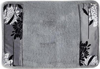 Erica Bathroom Rug Luxury Bath Rug Washable Beautiful Shower Mat Unique Design Stylish Non Slip Shower Mat Grey Rug Bath Shower Tub Decor