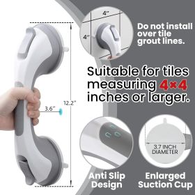 Shower Grab Bar, 2 Pack 12 Inch Suction Grab Bars for Bathtubs and Showers for Elderly, Shower Handle for Seniors Bathroom Safety Grip