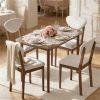 5-piece dining table set, modern table and chairs, kitchen set, living room set, cream white