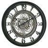 20" Indoor Rustic Metal Arabic Moving Gear Analog Wall Clock