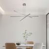48" Modern LED Chandelier - Geometric 3-Arm Design, Adjustable Hanging, Sleek Metal Finish for Dining Room, Living Room & Office
