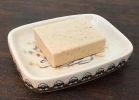 Lovely Color Painted Pteris Flower Ceramic Soap Dish Rectangle Jewelry Plate