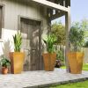 Trio of Tall Planters: 22" Brown, Designed for Both Indoor and Outdoor Use, with Superior Drainage|