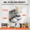 8.6" x 16" Stainless Steel Shelf, Wall Mounted Floating Shelving with Backsplash, 44 lbs Load Capacity Commercial Shelves, Heavy Duty Storage Rack fo