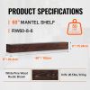 Fireplace Mantel, 60" x 8" x 6", 50 lbs Weight Capacity, Natural Wood Mantel for Over Fireplace, Wall Mounted Floating Farmhouse Shelf, Handcrafted F