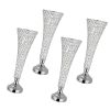 4 PCS Crystal Wedding Flower Vase, 20 in Tall Flower Table Centerpieces, Crystal Cylinder Banquet Vases Easy Installation, Versatile Arrangement Stan