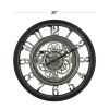 20" Indoor Rustic Metal Arabic Moving Gear Analog Wall Clock