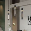 Modern Black and Gold 3-Light Pendant Chandelier, Adjustable Hanging Lights with Cylindrical Mesh Shades, E26 Base, Ideal for Dining Room, Kitchen Is