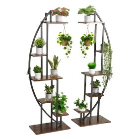 Plant Stand Indoor with Grow Lights, 63 in Tall 6-Tiered Lighted Plant Shelf, 2 Pack Metal Corner Plants Holder, 3 Timer & 10 Brightness, Half-Moon S