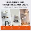 8.6" x 16" Stainless Steel Shelf, Wall Mounted Floating Shelving with Backsplash, 44 lbs Load Capacity Commercial Shelves, Heavy Duty Storage Rack fo