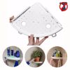 Bathroom Wall Corner Shelf Organizer, Kitchen Corner Storage Rack Non-Marking Shelf with Hooks, Easy to Install (White, One Size)