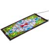 Stained Glass Window Panel, 17 x 29 in, Tiffany Style Hanging Transom Window Panel with Chain, Large Vertical Rectangle Stain Glass, Vintage Traditio