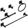 5-Piece Bath Hardware Set with Towel Bar Towel Ring Towel Hook Toilet Paper Holder in Brushed Nickel