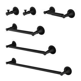 6 Piece Brass Bathroom Towel Rack Set Wall Mount (Color: as Pic)