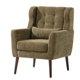 Modern Accent Chair Upholstered Foam Filled Living Room Chairs Comfy Reading Chair Mid Century Modern Chair with Chenille Fabric Lounge Arm Chairs Ar (Color: as Pic)
