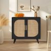 Buffet Cabinet with Storage, Accent Bathroom Floor Cabinet,with Two Doors and 4 compartments forStorage,Cabinet with Solid Wood Feet,Sideboard Cabine