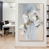 Handmade Oil Painting Fancy Wall Art Personalized Gifts Abstract White Floral Painting On canvas Large Flower Oil Painting Minimalist Modern Living R