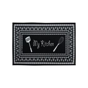 Printed Absorbent & Non-Slip Door Mat - Durable Polyester Carpet with "Kitchen" Design, Ideal for Bathrooms, Hallways, Living Rooms, Bedrooms (Decora (Color: SJR-45-71-11, size: 17.7*28in/45*71cm)